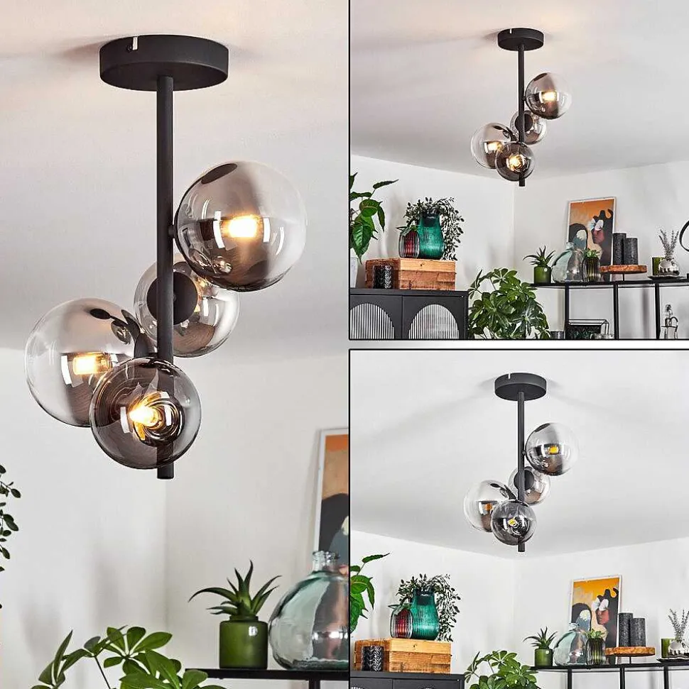 Plafonnier Chehalis Noir, 4 Lumieres