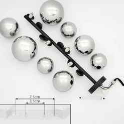 Plafonnier Chehalis Noir, 8 Lumieres