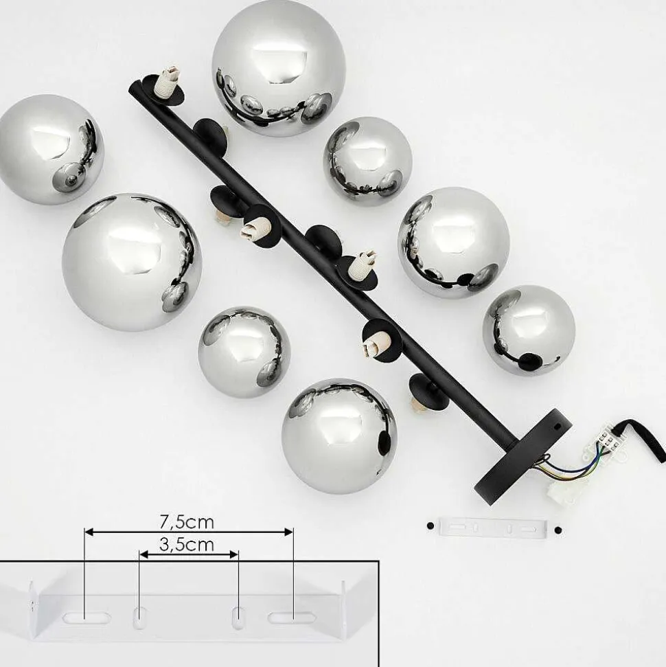 Plafonnier Chehalis Noir, 8 Lumieres