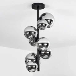 Plafonnier Chehalis Noir, 8 Lumieres