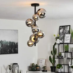 Plafonnier Chehalis Noir, 8 Lumieres