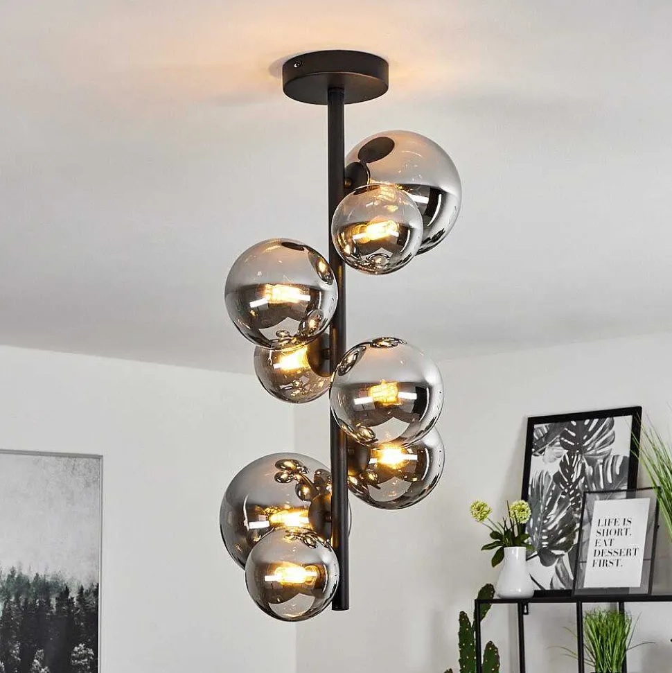 Plafonnier Chehalis Noir, 8 Lumieres