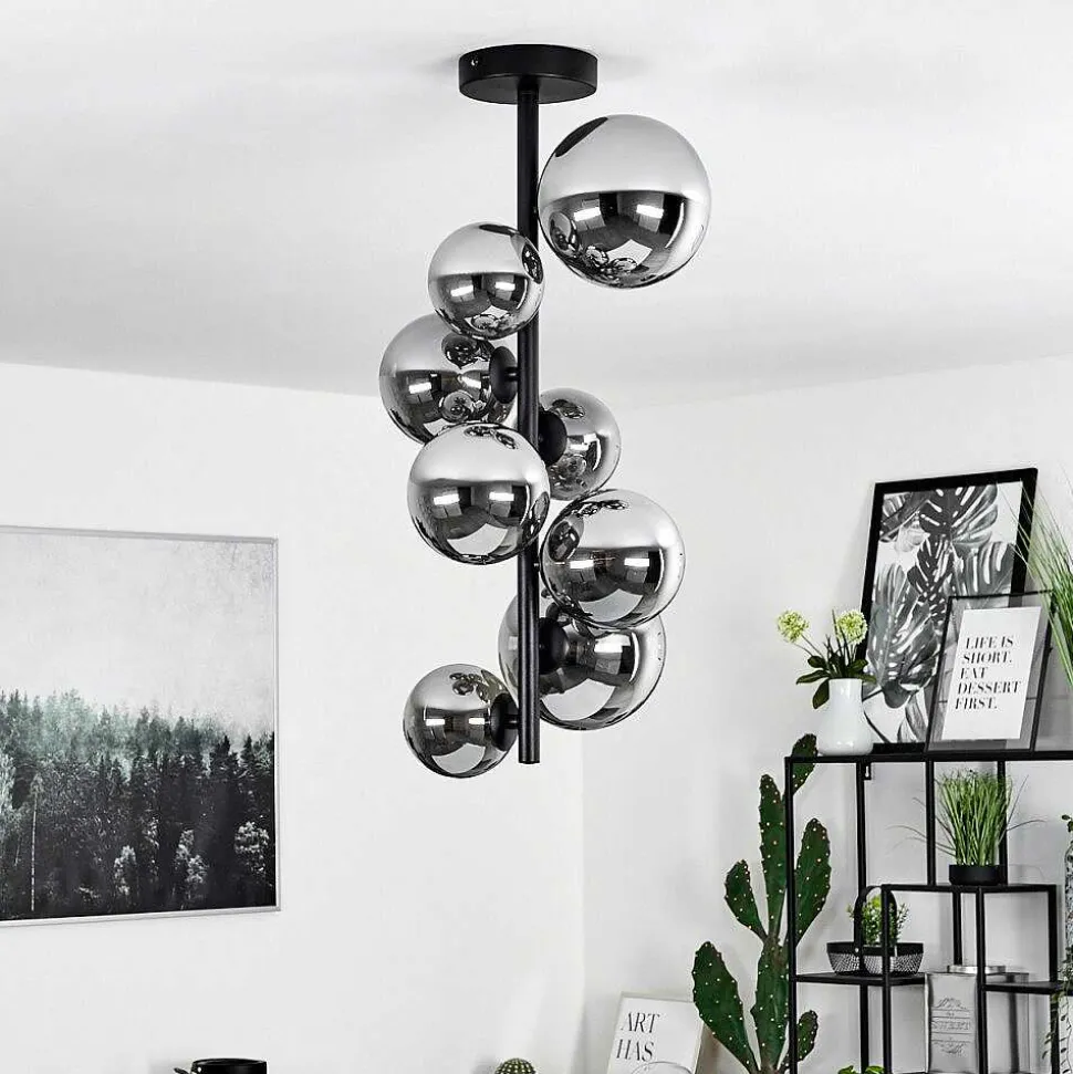 Plafonnier Chehalis Noir, 8 Lumieres