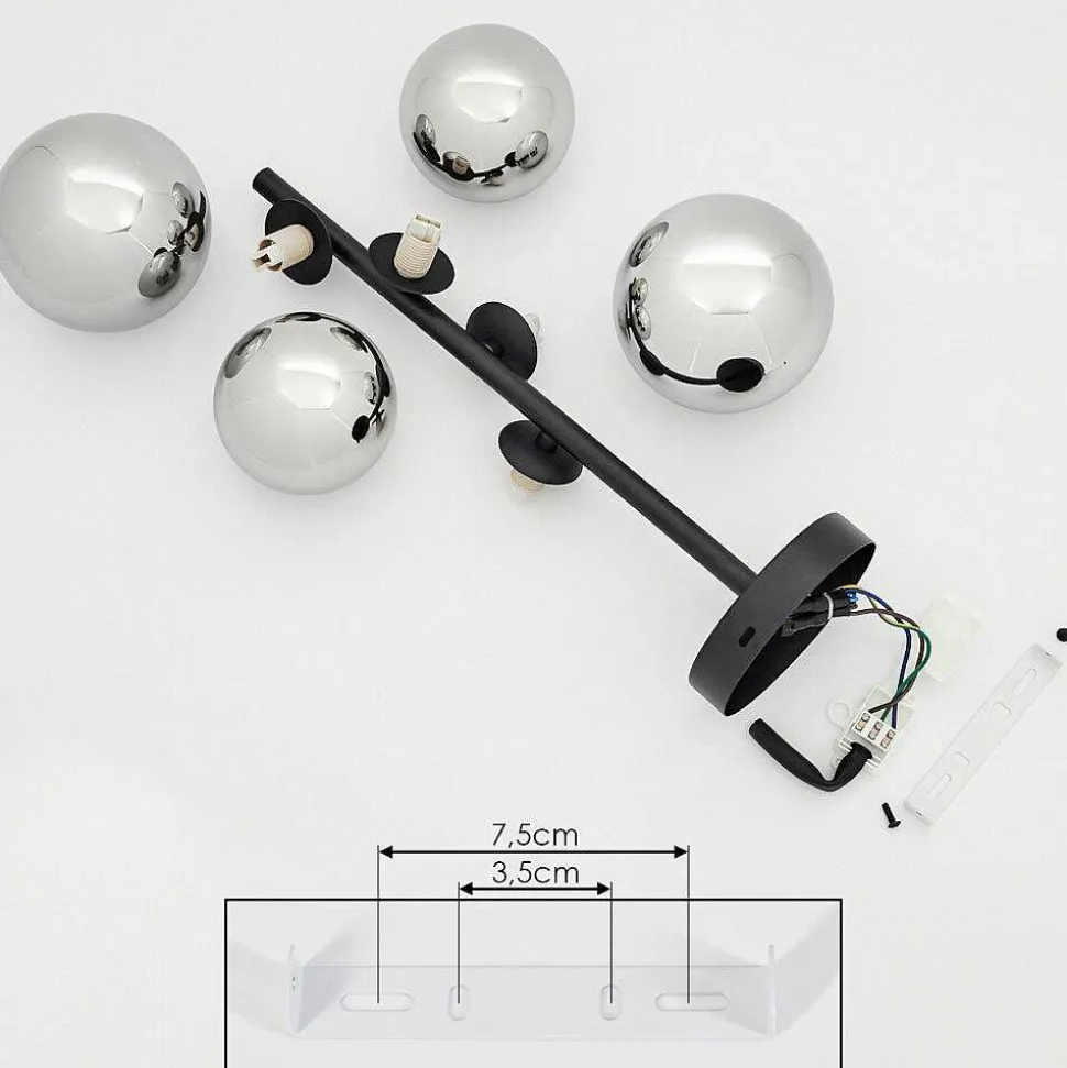 Plafonnier Chehalis Noir, 4 Lumieres