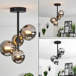 Plafonnier Chehalis Noir, 4 Lumieres