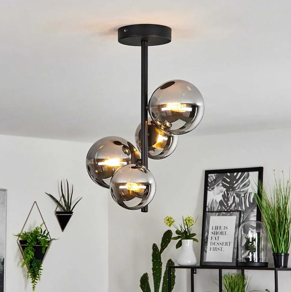 Plafonnier Chehalis Noir, 4 Lumieres