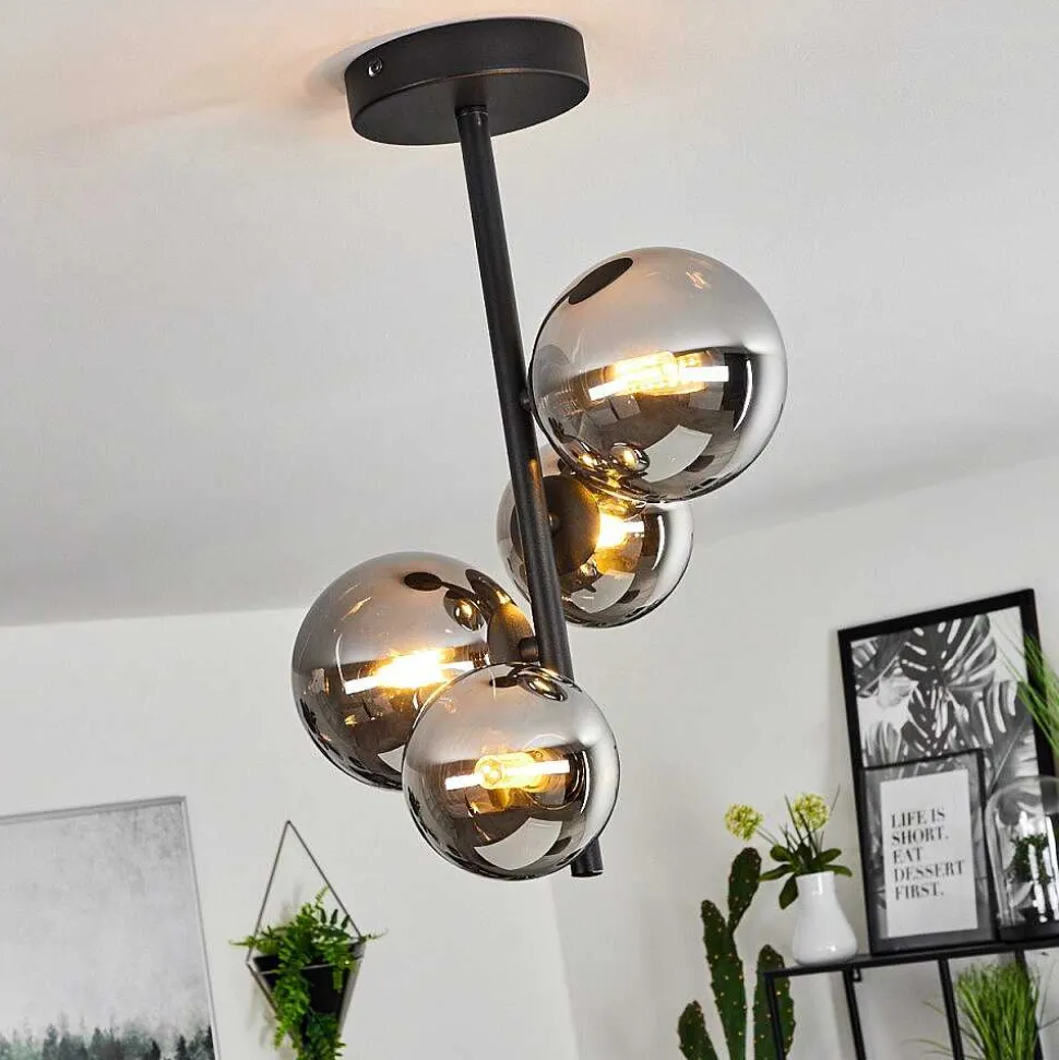 Plafonnier Chehalis Noir, 4 Lumieres