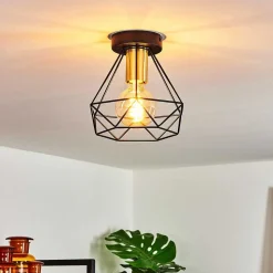 Plafonnier Denno Or, Noir, 1 Lumiere