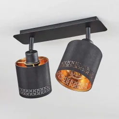 Plafonnier Ecuador Noir, 2 Lumieres