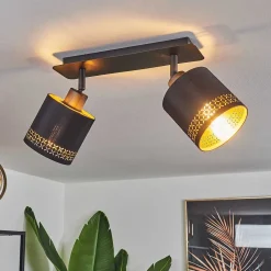 Plafonnier Ecuador Noir, 2 Lumieres