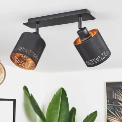 Plafonnier Ecuador Noir, 2 Lumieres