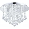 Plafonnier Eglo Almonte Led Chrome, Aspect Cristal, 4 Lumieres