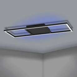Plafonnier Eglo Calagrano-Z Led Noir, 1 Lumiere, Changeur De Couleurs