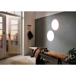 Plafonnier Eglo Rovito-Z Led Blanc, 1 Lumiere, Changeur De Couleurs