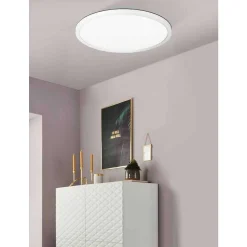 Plafonnier Eglo Rovito-Z Led Blanc, 1 Lumiere, Changeur De Couleurs
