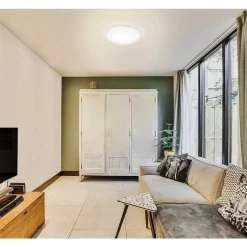 Plafonnier Eglo Silerascw Led Blanc, 1 Lumiere, Telecommandes, Changeur De Couleurs