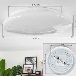 Plafonnier Esgos Led Blanc, 1 Lumiere, Telecommandes