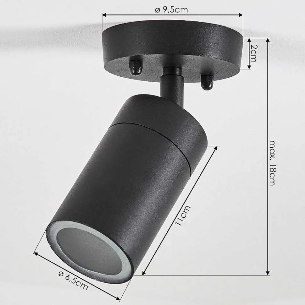 Plafonnier Exterieur Bessiebelle Noir, Blanc, 1 Lumiere