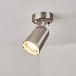 Plafonnier Exterieur Corneda Acier Inoxydable, 1 Lumiere