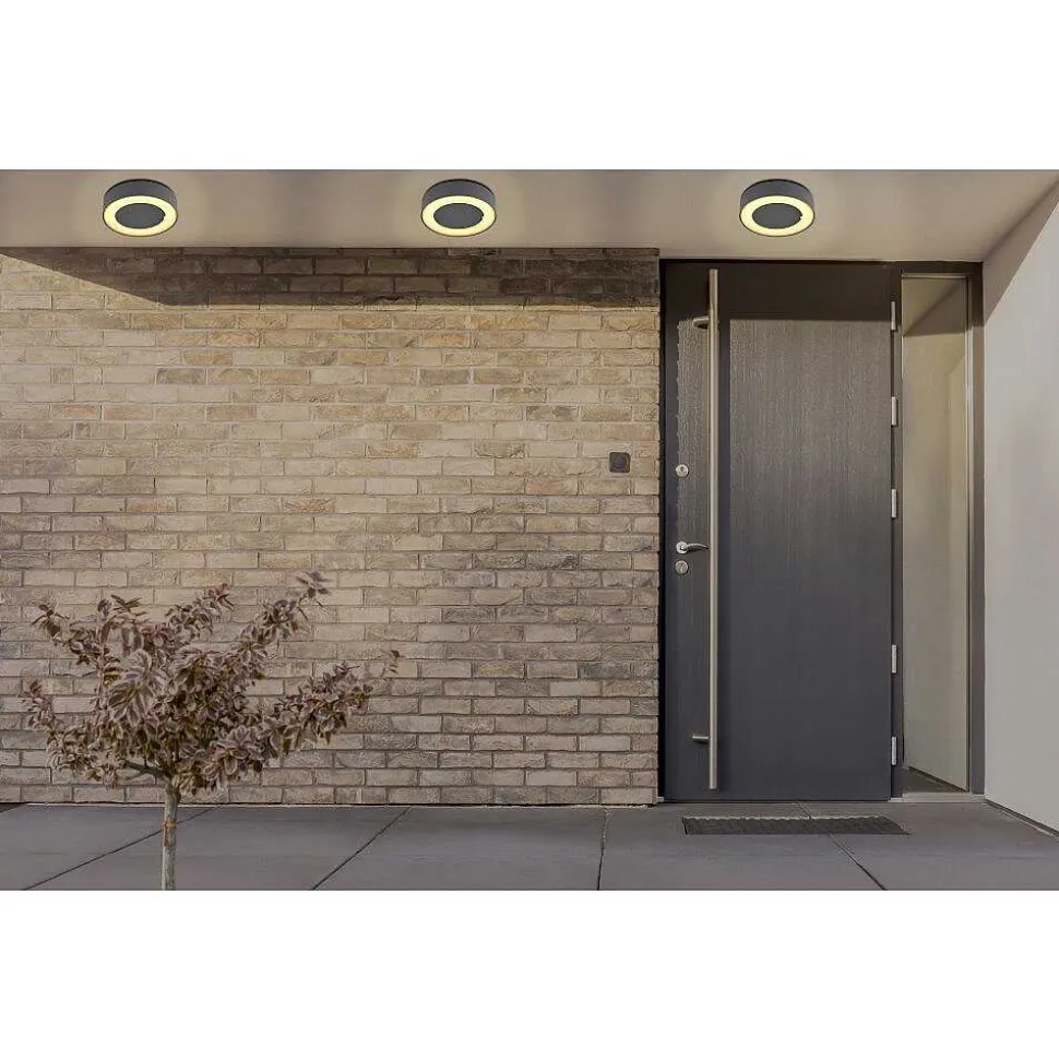 Plafonnier Exterieur Globo Sura Led Anthracite, 1 Lumiere