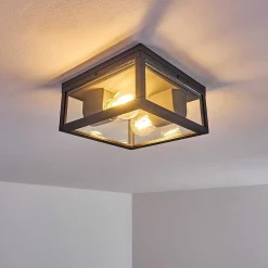 Plafonnier Exterieur Kiwalik Anthracite, 1 Lumiere