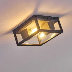 Plafonnier Exterieur Kiwalik Anthracite, 1 Lumiere