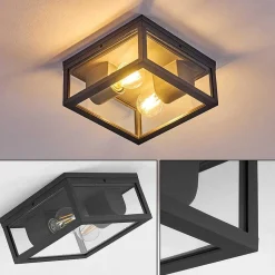 Plafonnier Exterieur Kiwalik Anthracite, 1 Lumiere