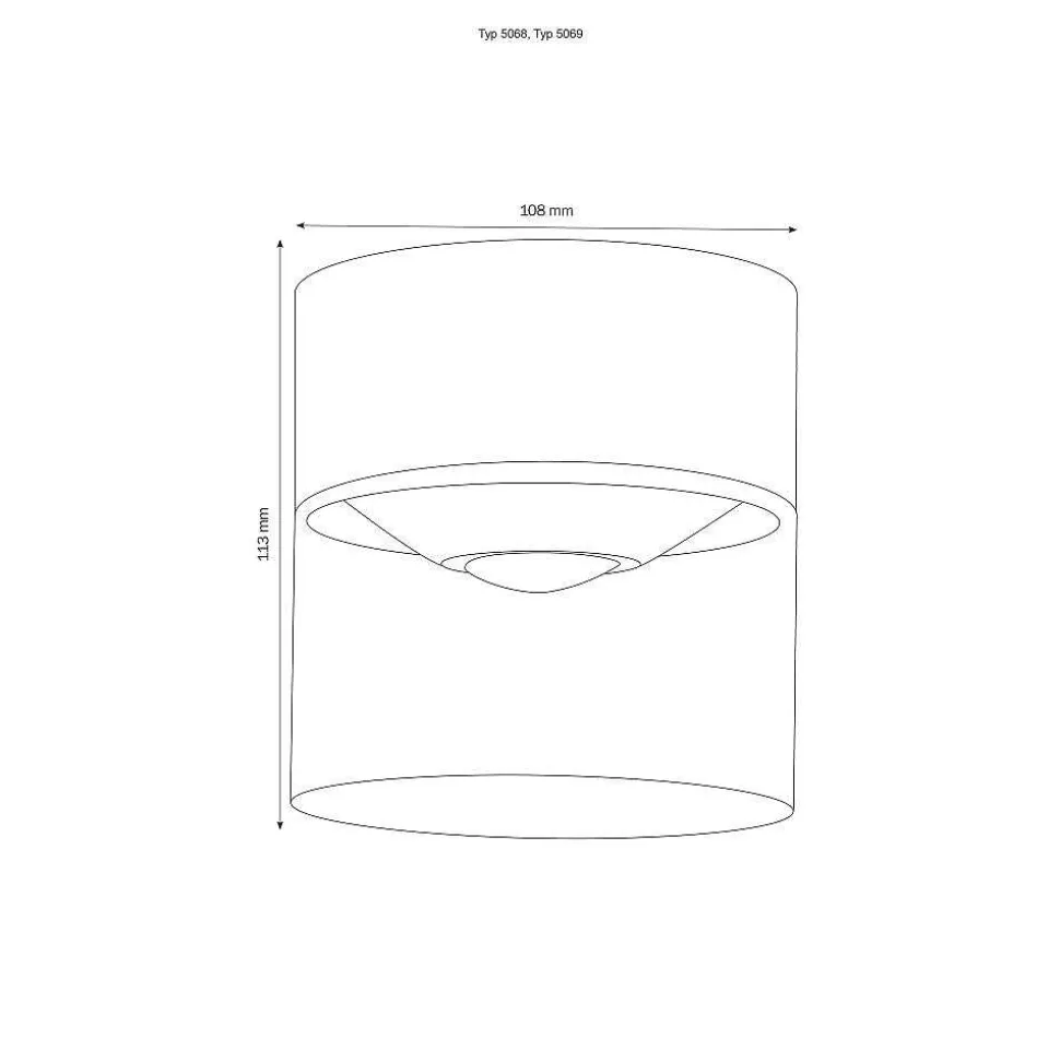 Plafonnier Exterieur Lcd 5068 Led Noir, 1 Lumiere