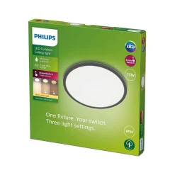 Plafonnier Exterieur Philips Superslim Led Noir, 1 Lumiere
