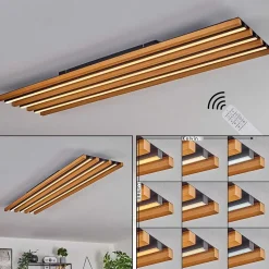 Plafonnier Favorina Led Ecru, Noir, 1 Lumiere, Telecommandes