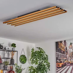 Plafonnier Favorina Led Ecru, Noir, 1 Lumiere, Telecommandes