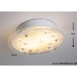 Plafonnier 2Flg. Blanc, 2 Lumieres