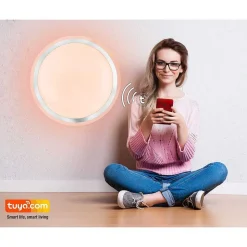 Plafonnier Globo Carry Led Blanc, 1 Lumiere, Telecommandes, Changeur De Couleurs