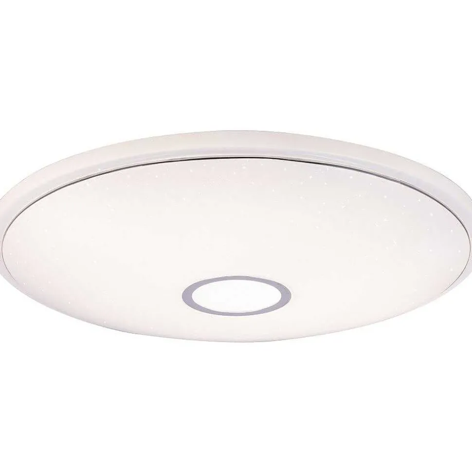 Plafonnier Globo Connor Led Blanc, 1 Lumiere, Telecommandes, Changeur De Couleurs