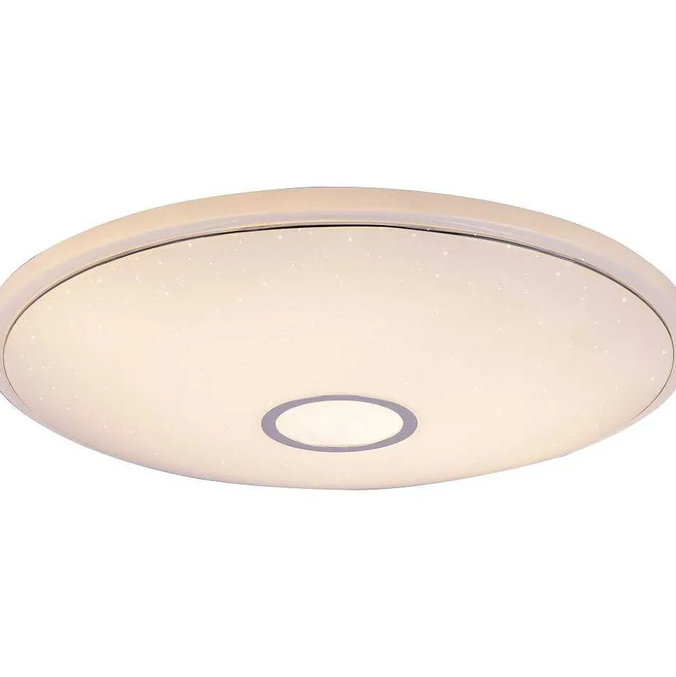 Plafonnier Globo Connor Led Blanc, 1 Lumiere, Telecommandes, Changeur De Couleurs