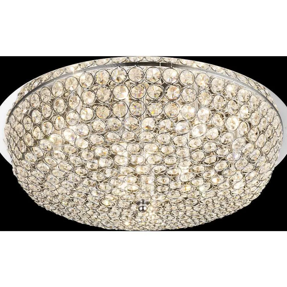 Plafonnier Globo Emilia Led Chrome, 8 Lumieres