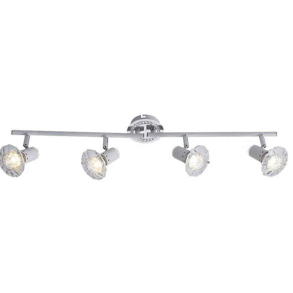 Plafonnier Globo Gem Led Blanc, 4 Lumieres