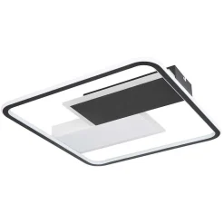 Plafonnier Globo Jenna Led Noir, Blanc, 1 Lumiere, Telecommandes