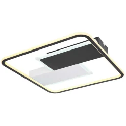 Plafonnier Globo Jenna Led Noir, Blanc, 1 Lumiere, Telecommandes