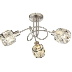 Plafonnier Globo Kris Nickel Mat, 3 Lumieres