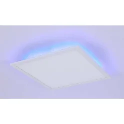 Plafonnier Globo Rosi Led Blanc, 1 Lumiere, Telecommandes, Changeur De Couleurs