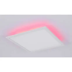 Plafonnier Globo Rosi Led Blanc, 1 Lumiere, Telecommandes, Changeur De Couleurs