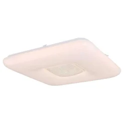 Plafonnier Globo Trystan Led Blanc, 1 Lumiere, Telecommandes, Changeur De Couleurs