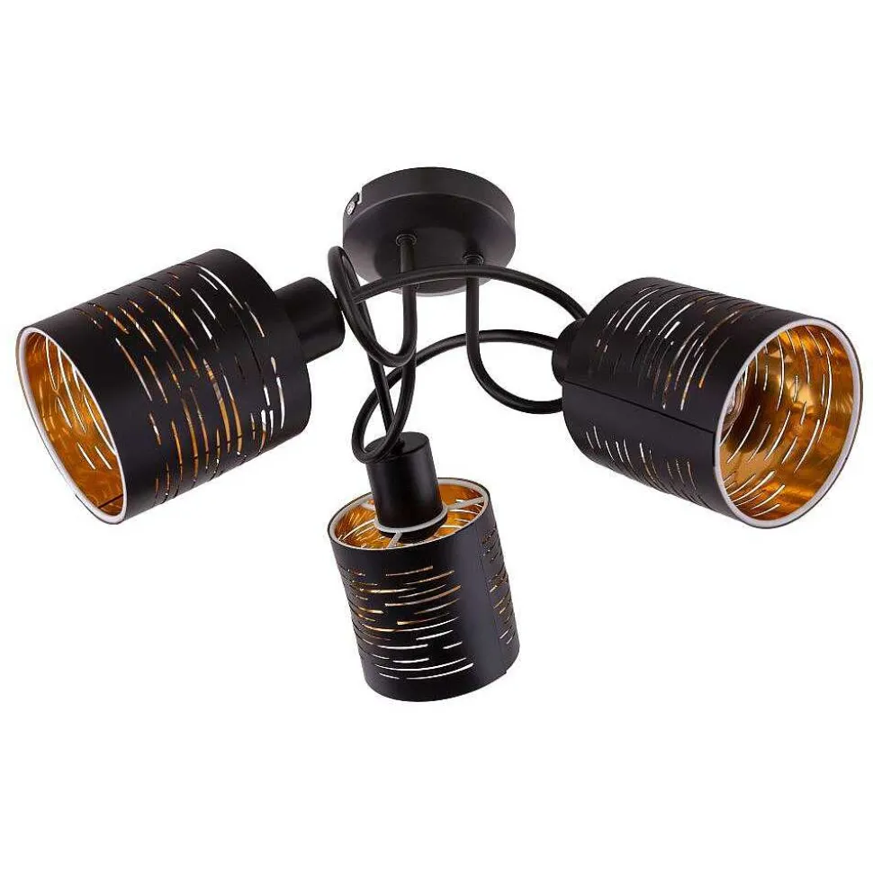 Plafonnier Globo Tunno Noir, 3 Lumieres