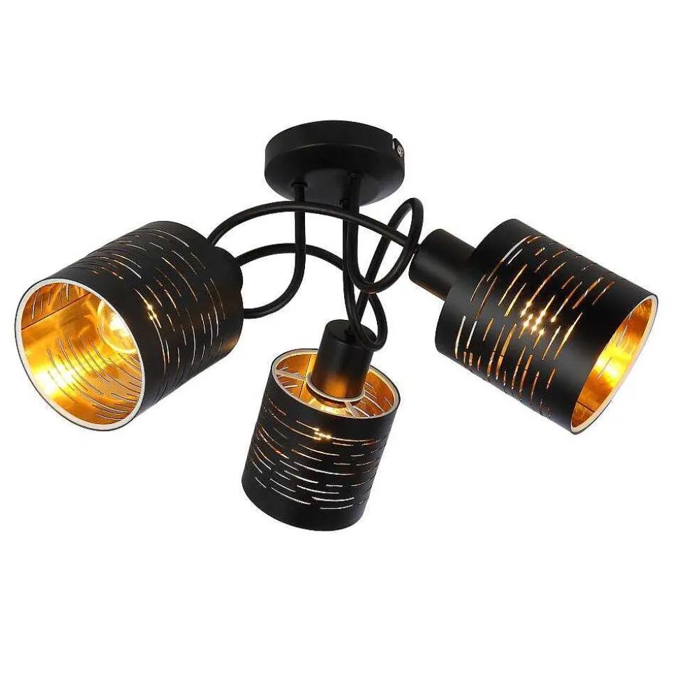 Plafonnier Globo Tunno Noir, 3 Lumieres