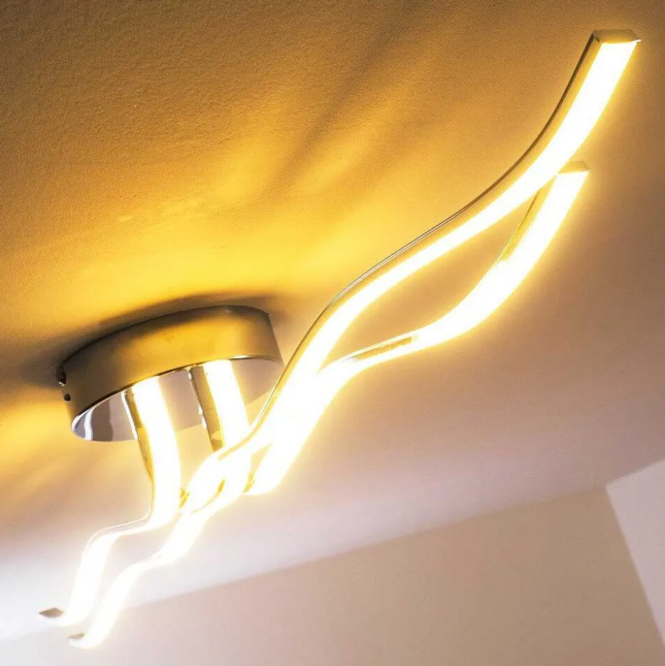 Plafonnier Globo Wave Led Chrome, 1 Lumiere