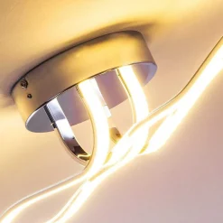 Plafonnier Globo Wave Led Chrome, 1 Lumiere