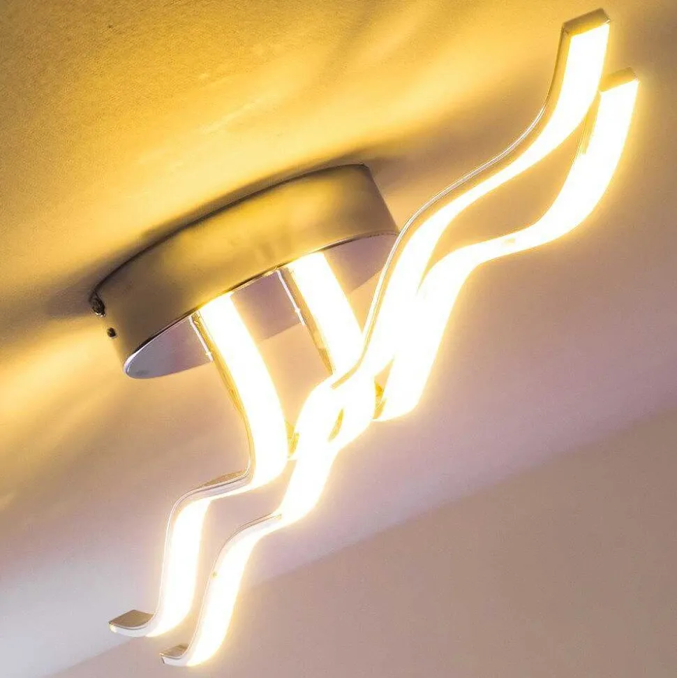 Plafonnier Globo Wave Led Chrome, 1 Lumiere