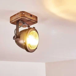 Plafonnier Glostrup Brun, Acier Inoxydable, 1 Lumiere