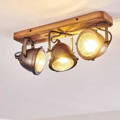 Plafonnier Glostrup Brun, Acier Inoxydable, 3 Lumieres